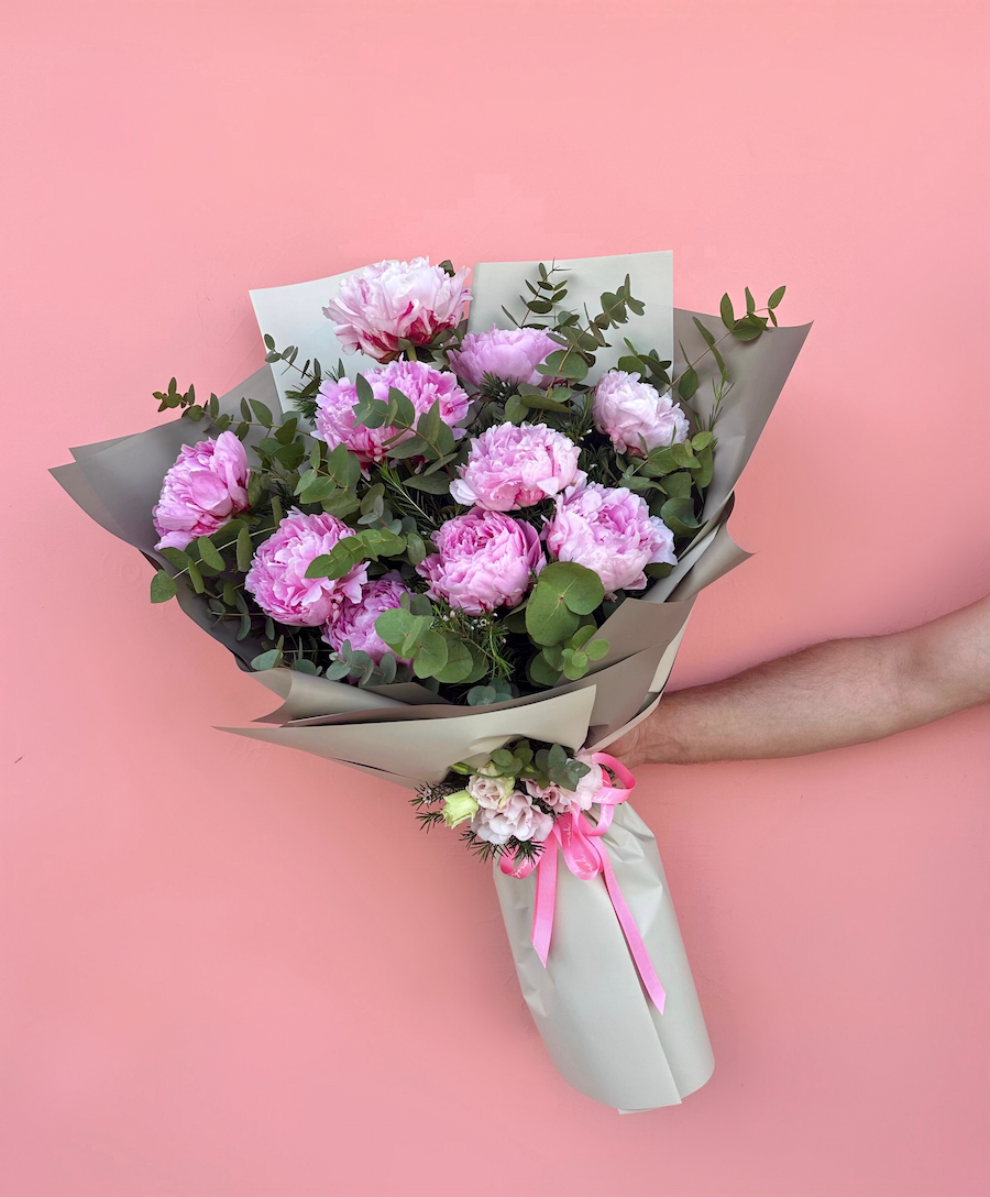 10’lu Pembe Şakayık Buketi