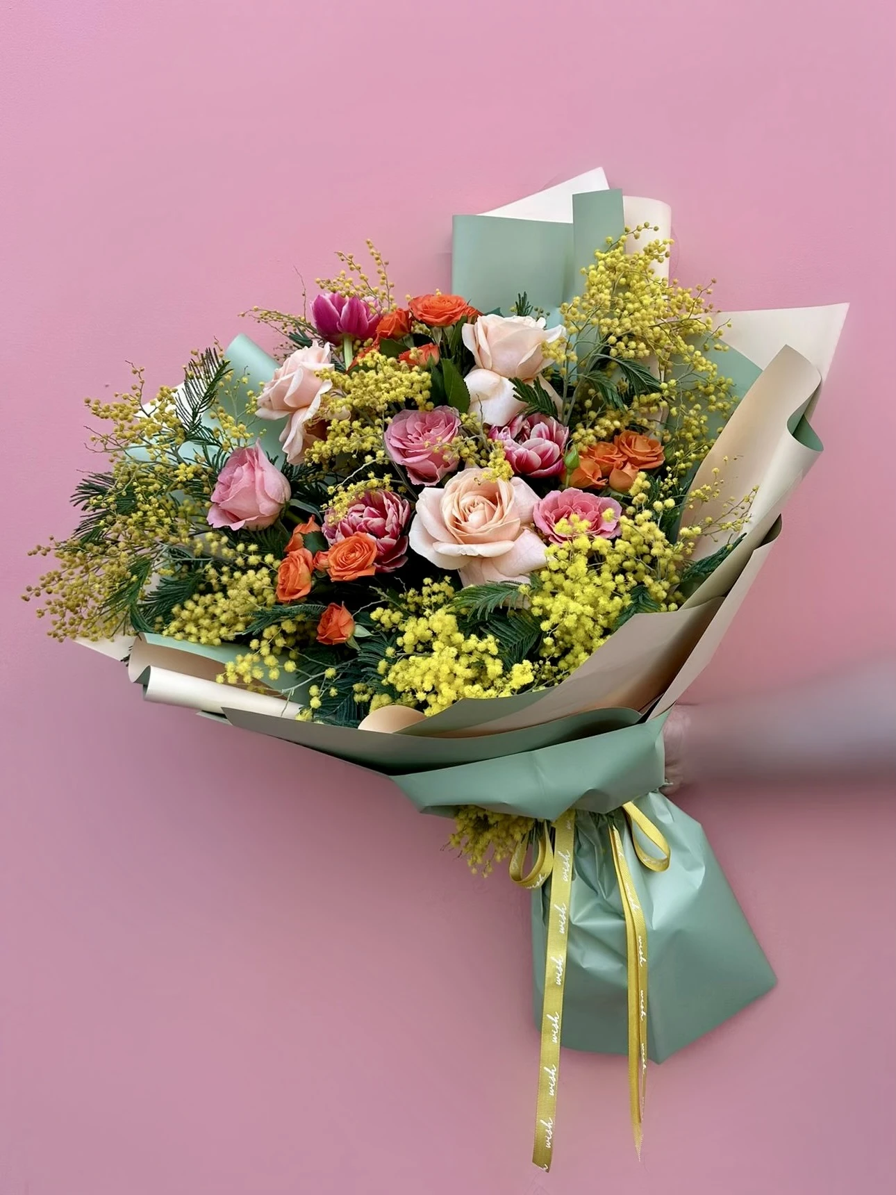 Pastel Spring Karışık Mimoza Buketi