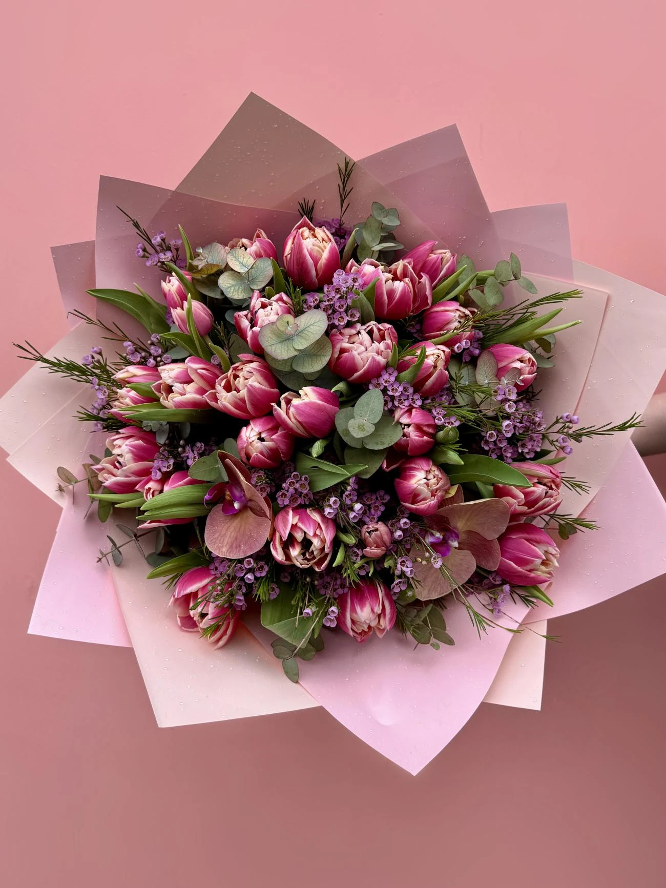 25’li Katmerli Pembe Lale Buketi