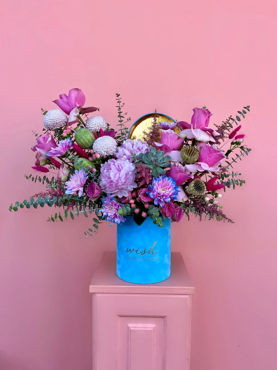 Sky Bliss Mavi Kadife Kutuda Aranjman